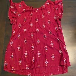 Girls shorts sleeve shirt with tassels